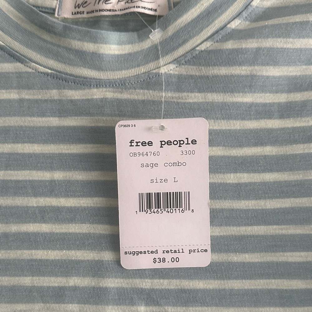 Free People Sage Striped Tee - Picture 2 of 2